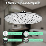 300mm Brass Shower Head Round Chrome Showerhead - Low Angle