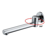 240mm Brass Bath Safety Spout Swivel - Top-Down View