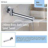 240mm Brass Bath Safety Spout Swivel - Extra Image