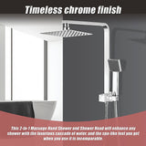 2-in-1 Massage Hand Shower & Head Tap Bathroom Mixer - Rear View