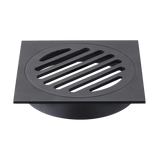 Square Black Floor Grate Drain 110 mm Full Brass Construction