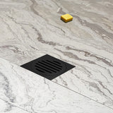 Square Black Floor Grate Drain 110 mm Full Brass Construction - Extra Image