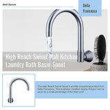 High Reach Swivel Wall Kitchen Laundry Bath Basin Spout - Low Angle