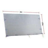 4m Caravan Privacy Screen Side Sunscreen Sun Shade for 14' Roll Out Awning - Low Angle