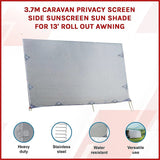 3.7m Caravan Privacy Screen Side Sunscreen Sun Shade for 13' Roll Out Awning - Side View