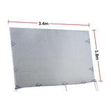 3.4m Caravan Privacy Screen Side Sunscreen Sun Shade for 12' Roll Out Awning - Low Angle