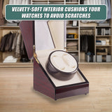 Automatic Dual Watch Winder Wood Display Box Case Motor Rotation Storage - Extra Image