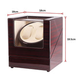 Automatic Dual Watch Winder Wood Display Box Case Motor Rotation Storage - Extra Image
