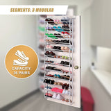 36 Pair Shoe Holder Organiser Over The Door Hanging Shelf Rack Storage Hook - Rear View