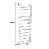 36 Pair Shoe Holder Organiser Over The Door Hanging Shelf Rack Storage Hook
