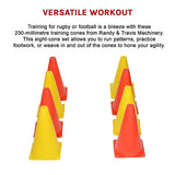 230mm Training Cones Set Witches Hat Football Soccer Rugby Traffic - Close-Up Angle