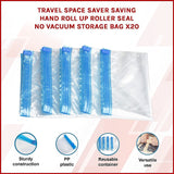 Travel Space Saver Saving Hand Roll Up Roller Seal No Vacuum Storage Bag x20 - Side View