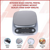 Kitchen Scale Digital Postal LCD Electronic Weight Scales Food Shop 10kg/1g - Side View