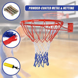 Pro Size Wall Mounted Basketball Hoop Ring Goal Net Rim Dunk Shooting Outdoor - Rear View