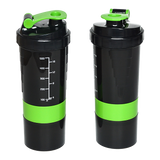 2x Protein Shaker Bottle Set  3-in-1 Smart Blender Mixer Cup for Gym & Fitness
