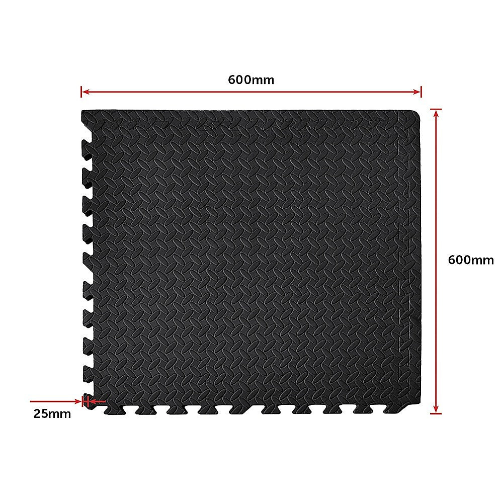12 Tiles EVA Rubber Foam Gym Mat 60x60cm  2.5cm Thick Fitness Flooring Set
