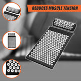Massage Acupressure Yoga Mat With Pillow Sit Mats Cut Pain Stress Soreness - Rear View
