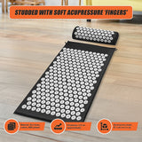 Massage Acupressure Yoga Mat With Pillow Sit Mats Cut Pain Stress Soreness - Close-Up Angle