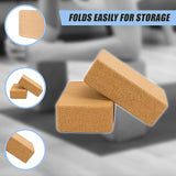 2 x Cork Yoga Block Organic Yoga Prop Accessory Exercise Brick - Rear View