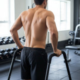 Heavy Duty Body Press Core Bars Push Up Home Gym Parallette Stand - Rear View