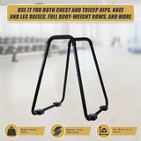 Heavy Duty Body Press Core Bars Push Up Home Gym Parallette Stand - Close-Up Angle