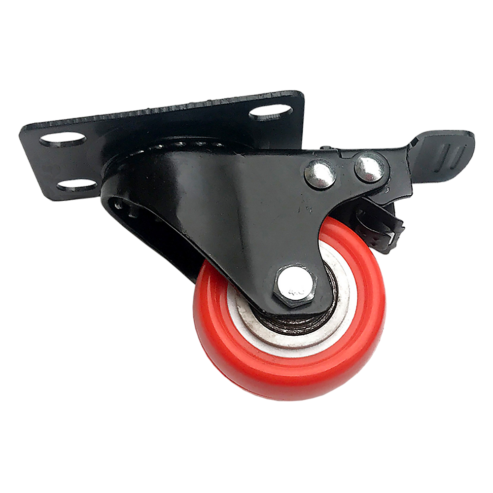 8 x 2 Polyurethane Castor Wheels - Swivel and 4 with brake