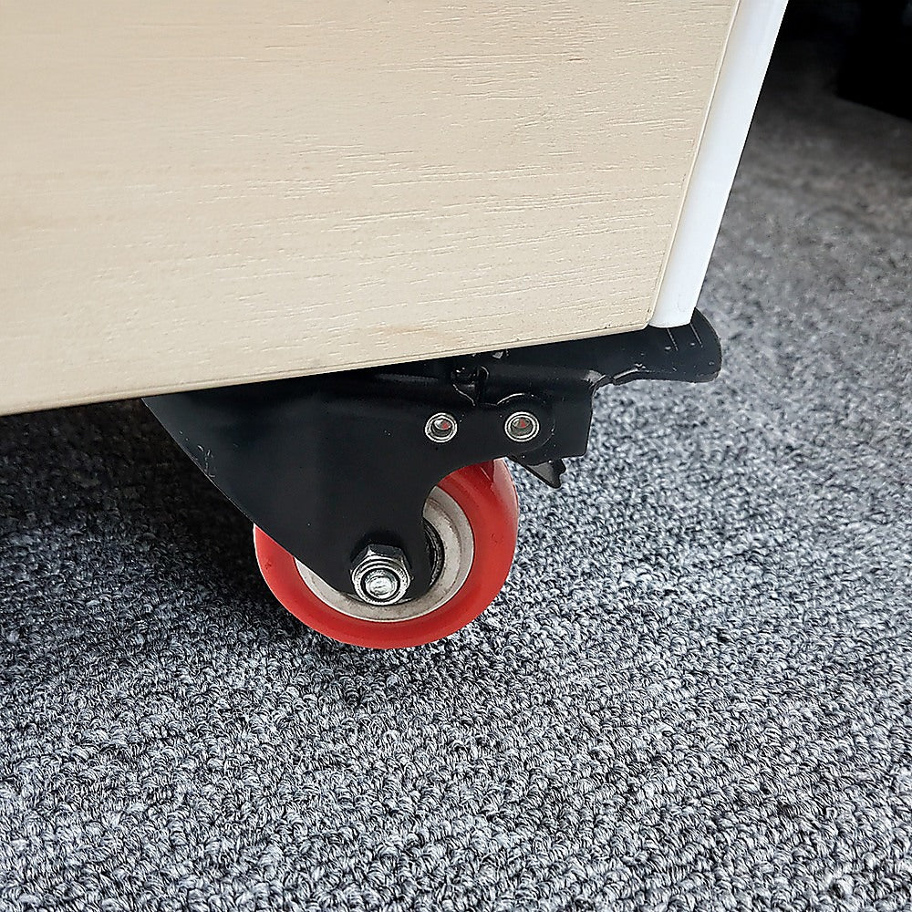 8 x 2 Polyurethane Castor Wheels - Swivel and 4 with brake