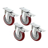 4 X 5 Heavy Duty 400kg Swivel Castor Wheels Trolley Furniture Caster All Brake