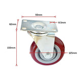 4 X 5 Heavy Duty 400kg Swivel Castor Wheels Trolley Furniture Caster All Brake