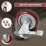 4 X 5 Heavy Duty 400kg Swivel Castor Wheels Trolley Furniture Caster All Brake - Low Angle