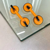 2x 100kg Aluminum Alloy Double Locking Suction Cup Glazer Glass Sucker Lifter - 45-Degree Angle