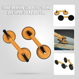 2x 100kg Aluminum Alloy Double Locking Suction Cup Glazer Glass Sucker Lifter - Close-Up Angle