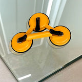 2x 150kg Load Aluminum Triple Suction Cup Pad Glazer Glass Sucker Remover Lifter - 45-Degree Angle