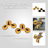 2x 150kg Load Aluminum Triple Suction Cup Pad Glazer Glass Sucker Remover Lifter - Close-Up Angle