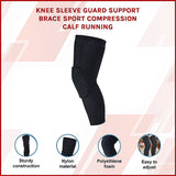 Knee Sleeve Guard Support Brace Sport Compression Calf Running - Side View