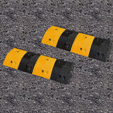 Pair of 1m Long 60T Load Rubber Speed Bump Hump Modular Speed Humps Road Hump - 45-Degree Angle