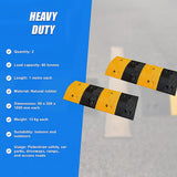 Pair of 1m Long 60T Load Rubber Speed Bump Hump Modular Speed Humps Road Hump - Extra Image