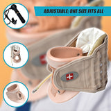 Neck Traction Air Decompression Support Brace Cervical Collar Hand Pump - Low Angle