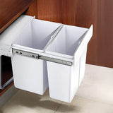 Pull Out Bin Kitchen Double Dual Slide Garbage Rubbish Waste 10L+20L - Front View