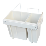 Pull Out Bin Kitchen Double Dual Slide Garbage Rubbish Waste 10L+20L - 45-Degree Angle