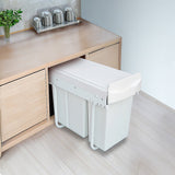 Pull Out Bin Kitchen Double Dual Slide Garbage Rubbish Waste 10L+20L - Rear View