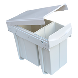 Pull Out Bin Kitchen Double Dual Slide Garbage Rubbish Waste 10L+20L - Close-Up Angle