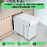 Pull Out Bin Kitchen Double Dual Slide Garbage Rubbish Waste 10L+20L - Extra Image