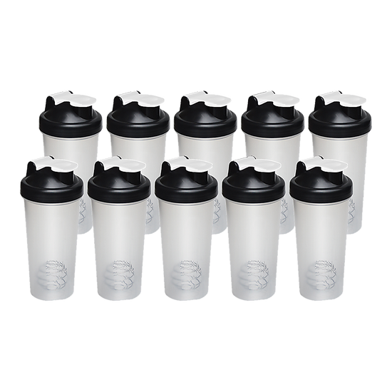 10x 700ml Protein Shaker Bottles – Gym Supplement Blender Mixer Shake Cups