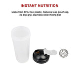 10x 700ml GYM Protein Supplement Drink Blender Mixer Shaker Shake Ball Bottle - Extra Image
