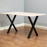 X Shaped Table Bench Desk Legs Retro Industrial Design Fully Welded - Front View