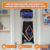 Hamper Basketball Laundry Hoop Hanging Clothes Basket Storage Kids Fun Door Bag - Low Angle
