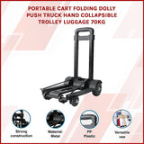 Portable Cart Folding Dolly Push Truck Hand Collapsible Trolley Luggage 70Kg - Side View