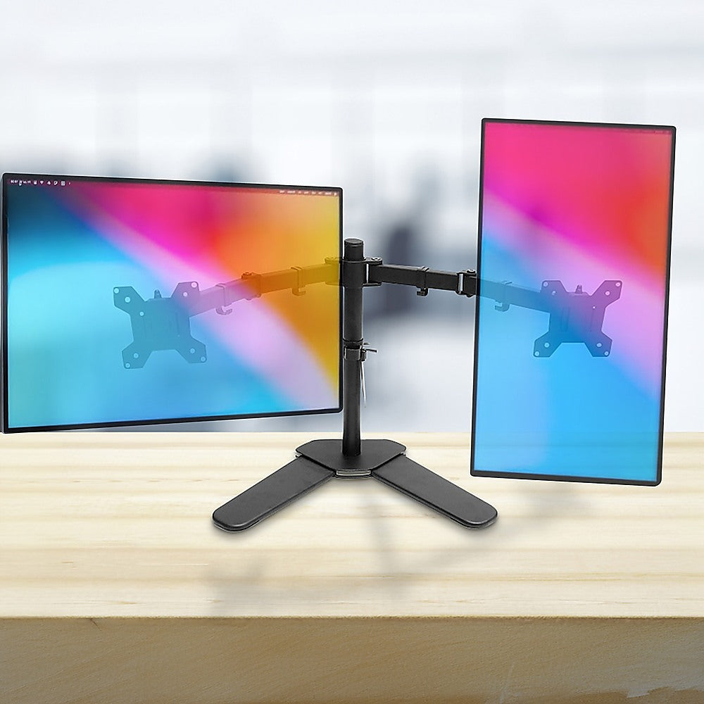 13-27 Dual Screen Monitor Stand TV Bracket Computer Display Desk Mount Holder