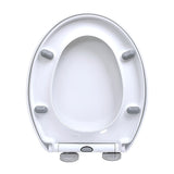 Quick Release Soft Close Toilet Seat White Bathroom Heavy Duty - Top-Down View